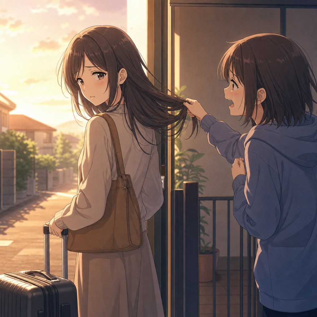 後ろ髪を引かれる