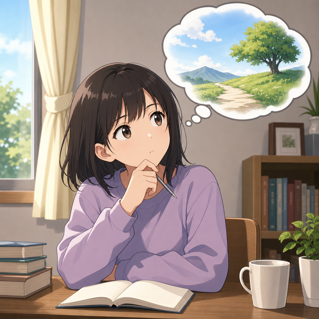 考える