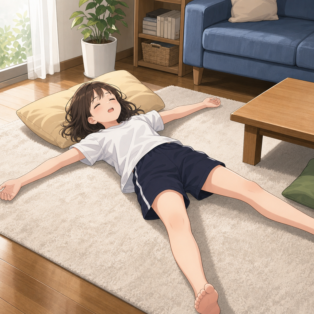 寝そべる