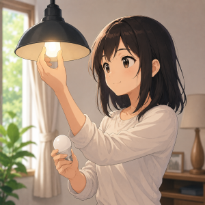 換える
